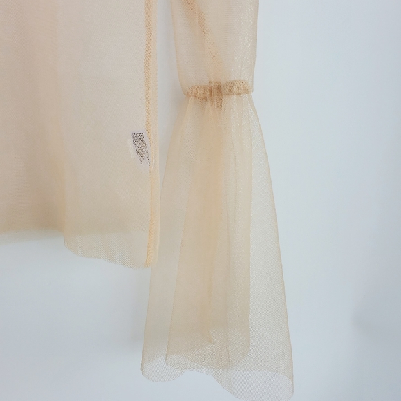 Gianni Bini Sheer Lightweight Long Sleeve with Ruffle Top (S) - Picture 6 of 8